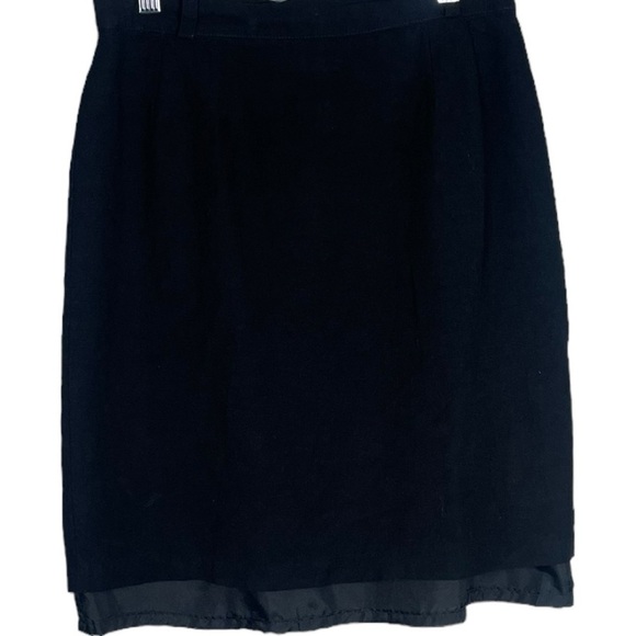 Vintage Linen Skirt Black Lined 11 Mini Pencil Skirts Contemporary Spring Summer - Picture 7 of 10